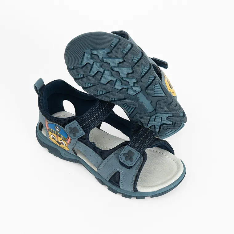 Cool Club, Sandale pentru baieti, albastru, brant din piele, imprimeu Paw Patrol