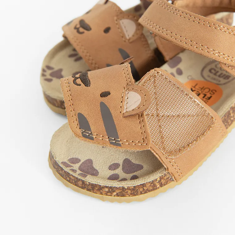 Cool Club, Sandale pentru baieti, maro, brant din piele