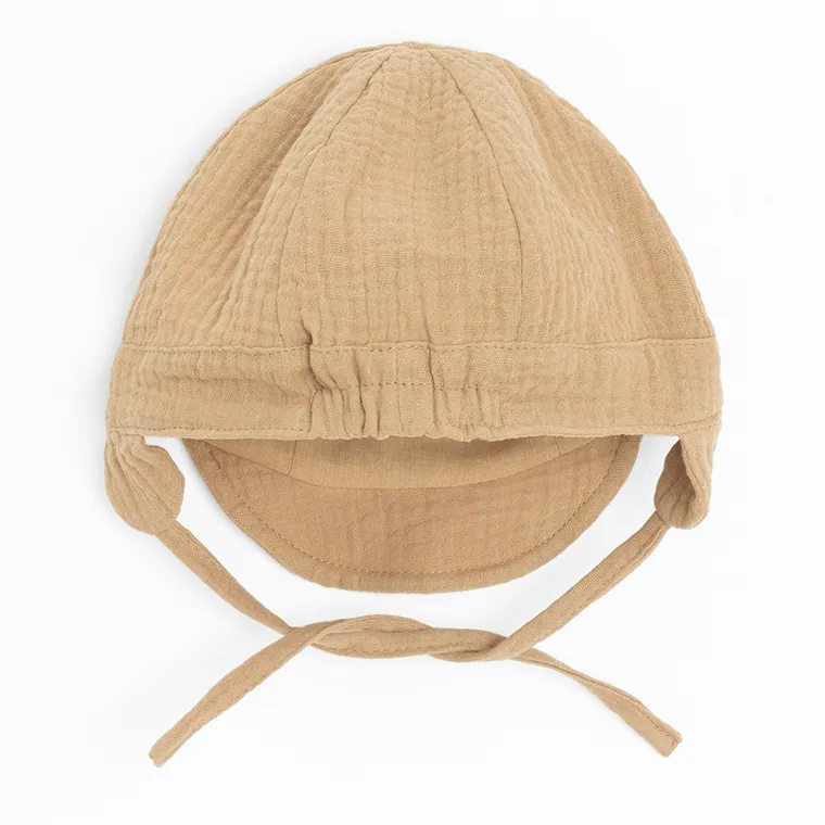 Cool Club, Sapca pentru baieti, cu snur, muselina, maro deschis