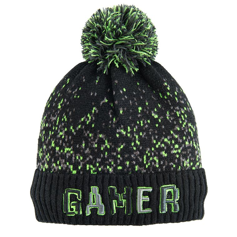 Cool Club, Set pentru baieti, Caciula cu pompon, Fular circular, negru