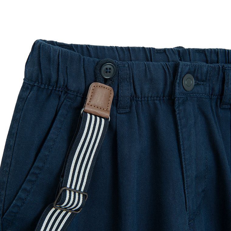 Cool Club, Set pentru baieti, Pantaloni din textil, loose, Bretele, bleumarin