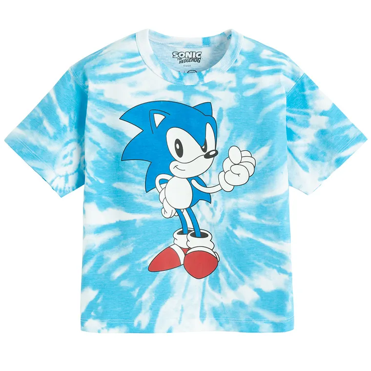 Cool Club, Set pentru baieti, Tricou, Pantaloni scurti, albastru, imprimeu Sonic the Hedgehog