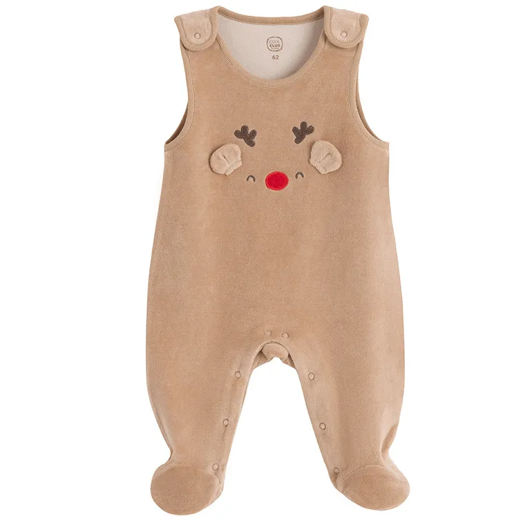 Cool Club, Set pentru bebelusi, Salopeta cu botosei velur, Body cu maneca lunga, mix