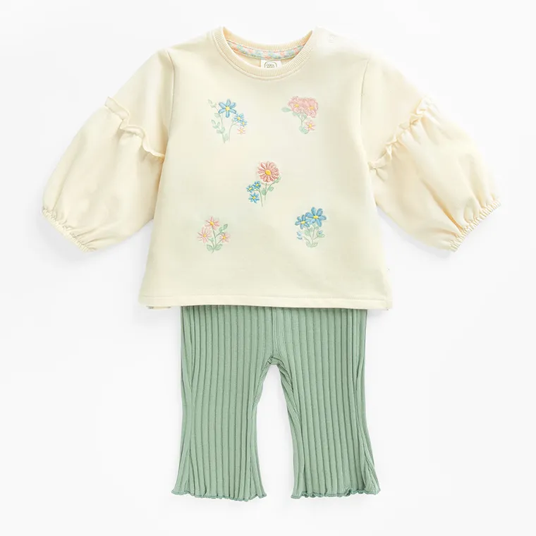 Cool Club, Set pentru fete, Bluza cu maneca lunga, Colanti din tricot striat, mix