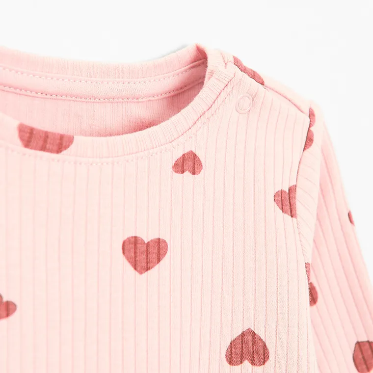 Cool Club, Set pentru fete, Bluza cu maneca lunga, Colanti, din tricot striat, roz