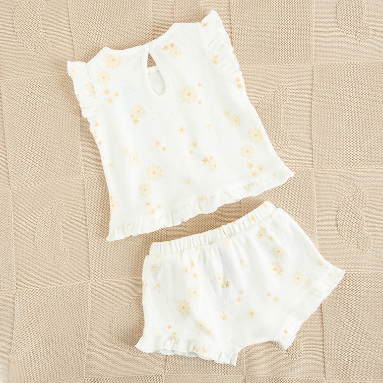 Cool Club, Set pentru fete, Bluza cu maneca scurta, Pantaloni scurti, alb