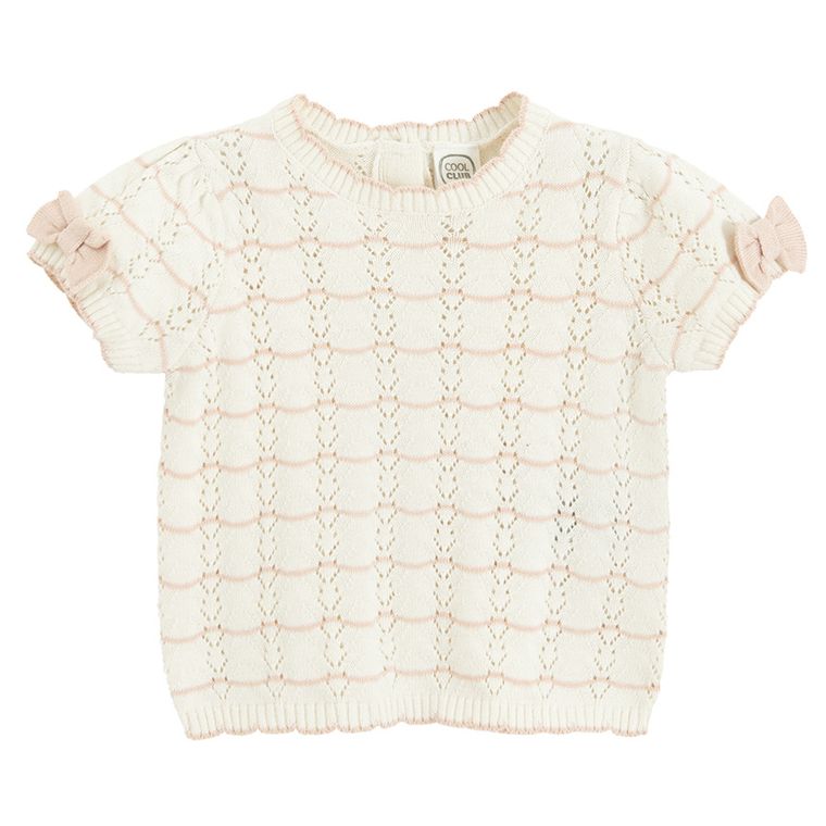 Cool Club, Set pentru fete, Bluza cu maneca scurta, Pantaloni scurti, ecru