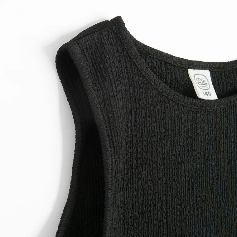 Cool Club, Set pentru fete, Bluza fara maneci, Pantaloni din textil, wide, mix