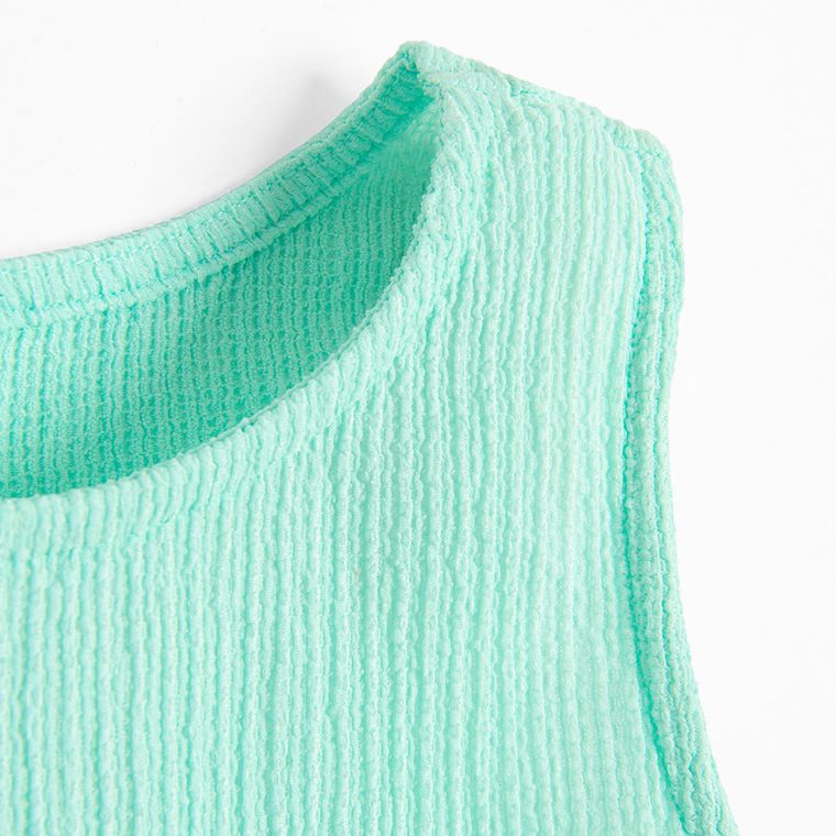 Cool Club, Set pentru fete, Bluza fara maneci, Pantaloni din textil, wide, turcoaz