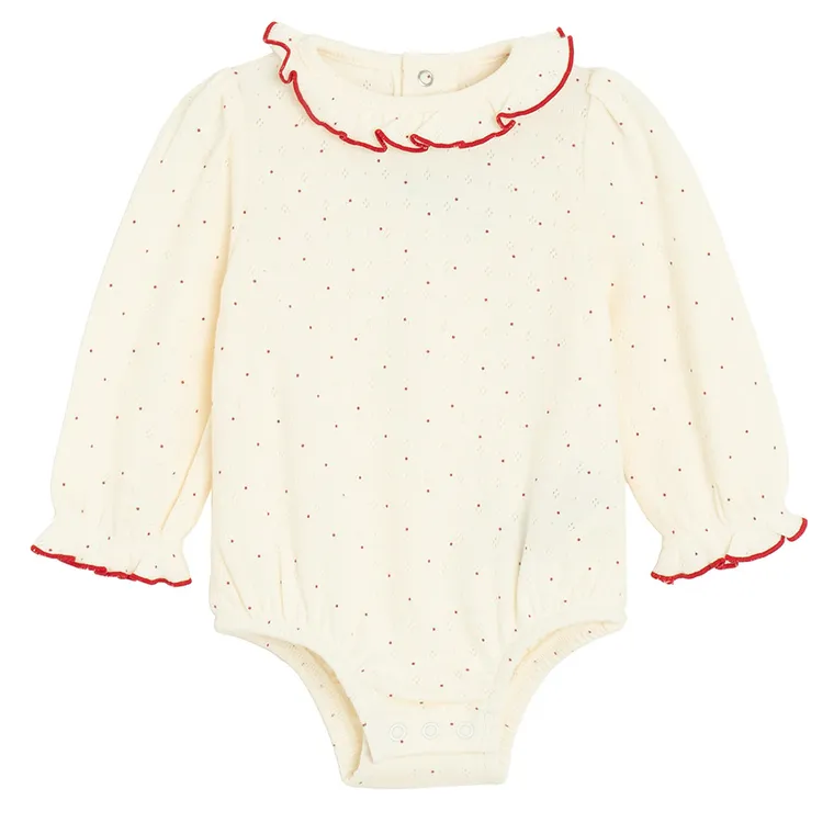 Cool Club, Set pentru fete, Body cu maneca lunga, Colanti, ecru