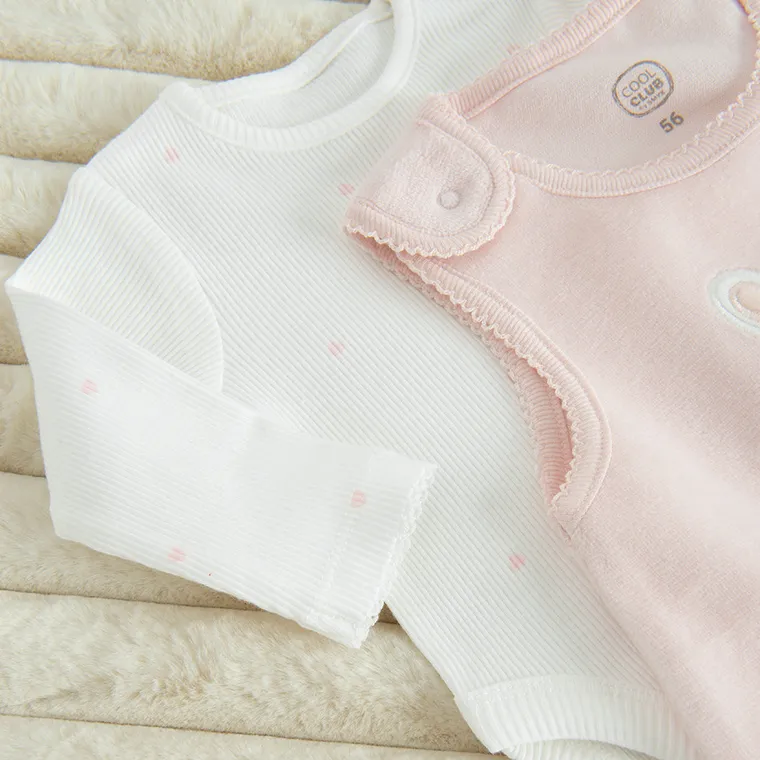 Cool Club, Set pentru fete, Body cu maneca lunga, Salopeta cu botosei, mix