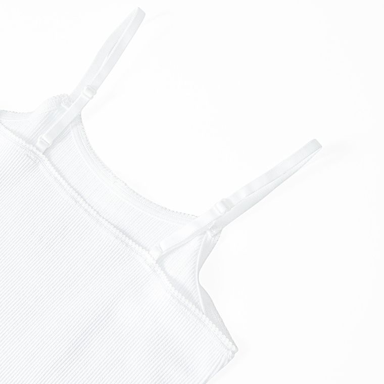 Cool Club, Set pentru fete, Maiou, Chilotei, din tricot striat, alb