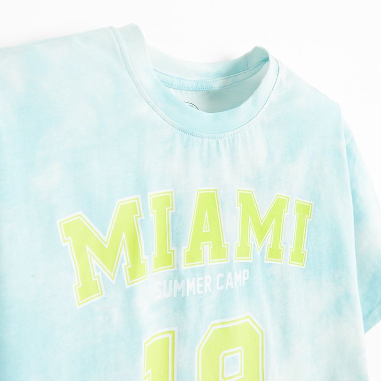 Cool Club, Set pentru fete, Tricou, crop top, Pantaloni scurti, albastru