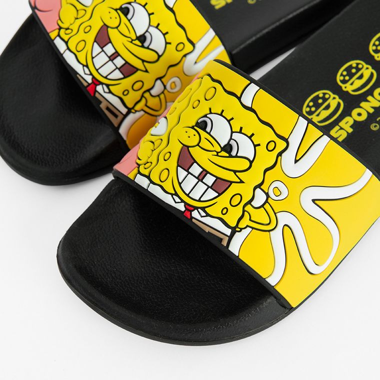 Cool Club, Slapi pentru baieti, negru, imprimeu SpongeBob