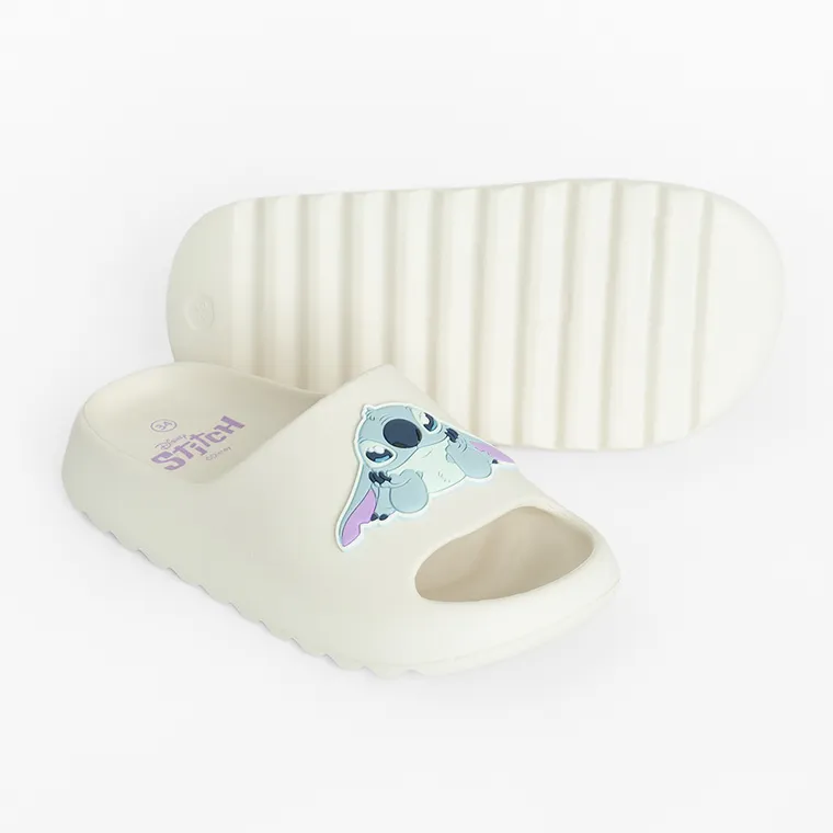 Cool Club, Slapi pentru fete, ecru, imprimeu Lilo si Stitch