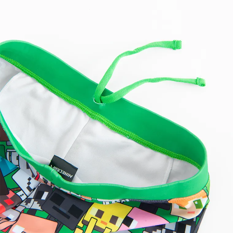 Cool Club, Sorturi de baie pentru baieti, verde, imprimeu Minecraft