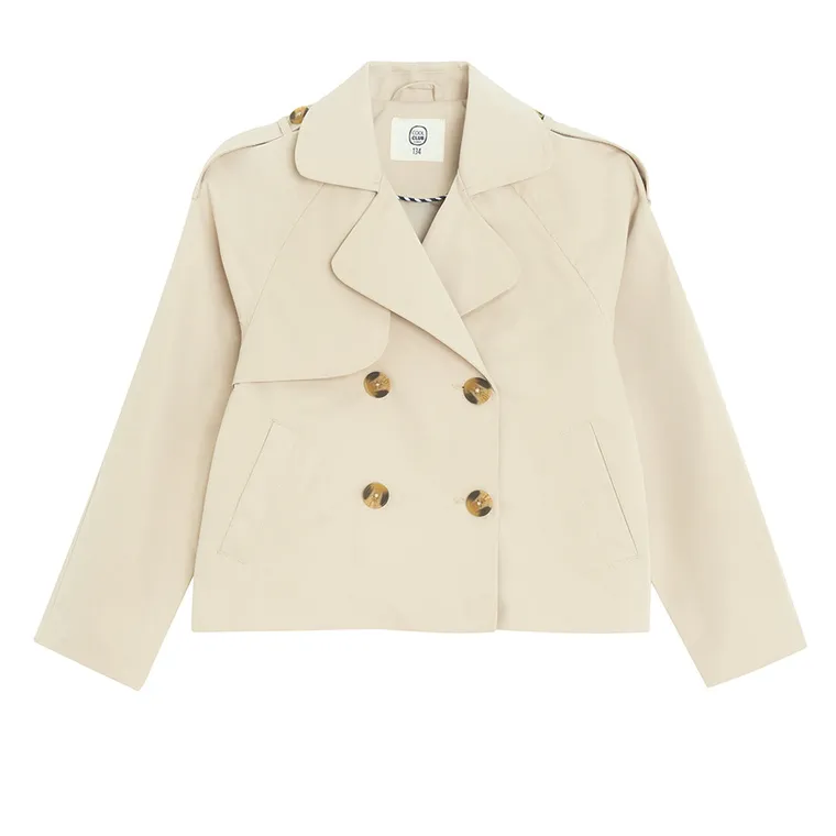 Cool Club, Trenci pentru fete, cropped, bej