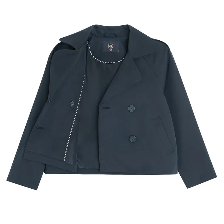 Cool Club, Trenci pentru fete, cropped, bleumarin