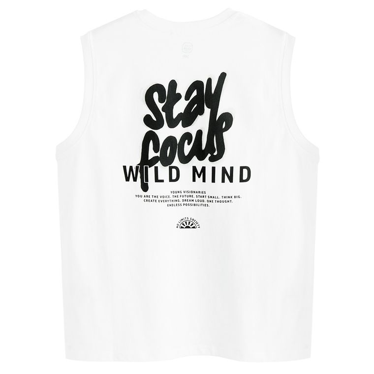 Cool Club, Tricou fara maneci pentru baieti, loose, alb