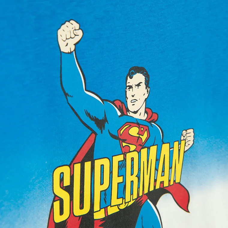 Cool Club, Tricou pentru baieti, alb-albastru, imprimeu Superman