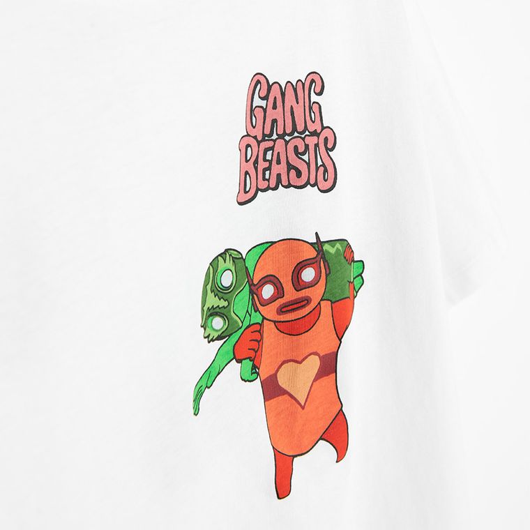Cool Club, Tricou pentru baieti, alb, imprimeu Gang Beasts
