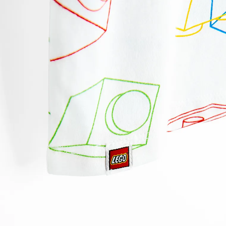 Cool Club, Tricou pentru baieti, alb, imprimeu LEGO