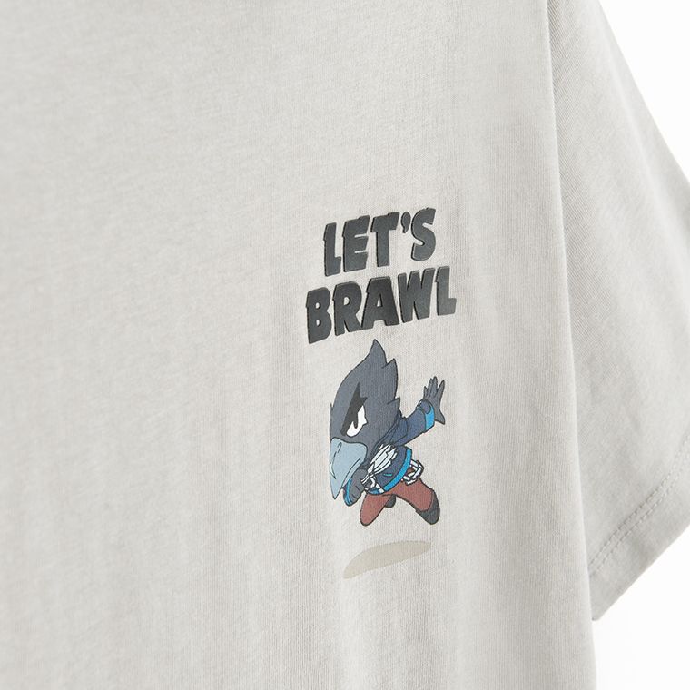 Cool Club, Tricou pentru baieti, bej, imprimeu Brawl Starss