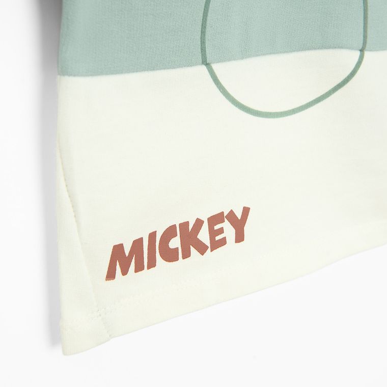 Cool Club, Tricou pentru baieti, verde-alb, imprimeu Mickey Mouse