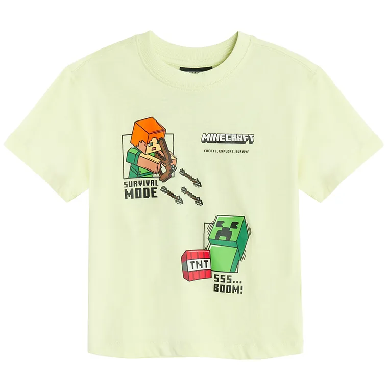 Cool Club, Tricou pentru baieti, verde, imprimeu Minecraft