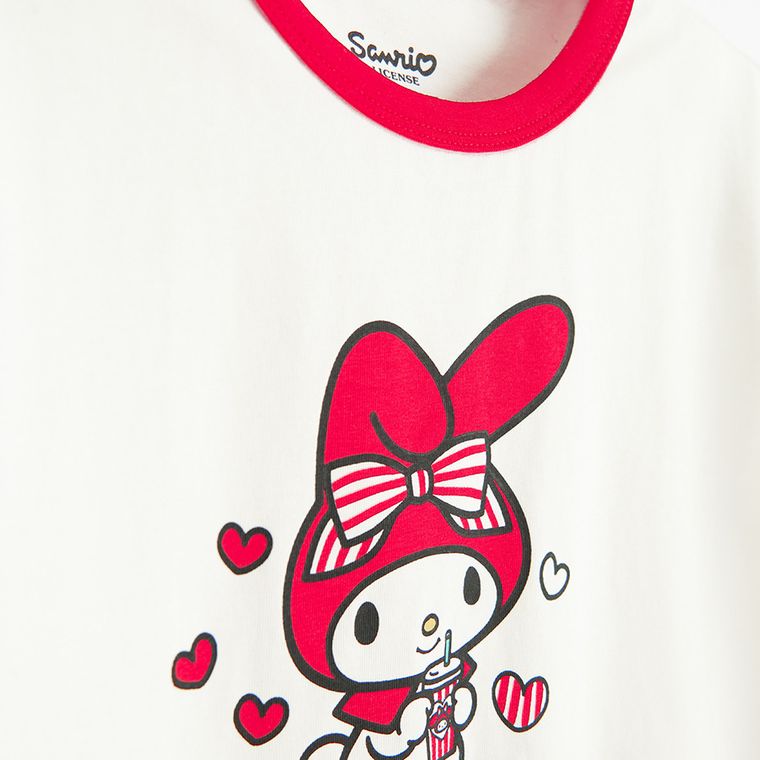 Cool Club, Tricou pentru fete, alb, imprimeu Hello Kitty