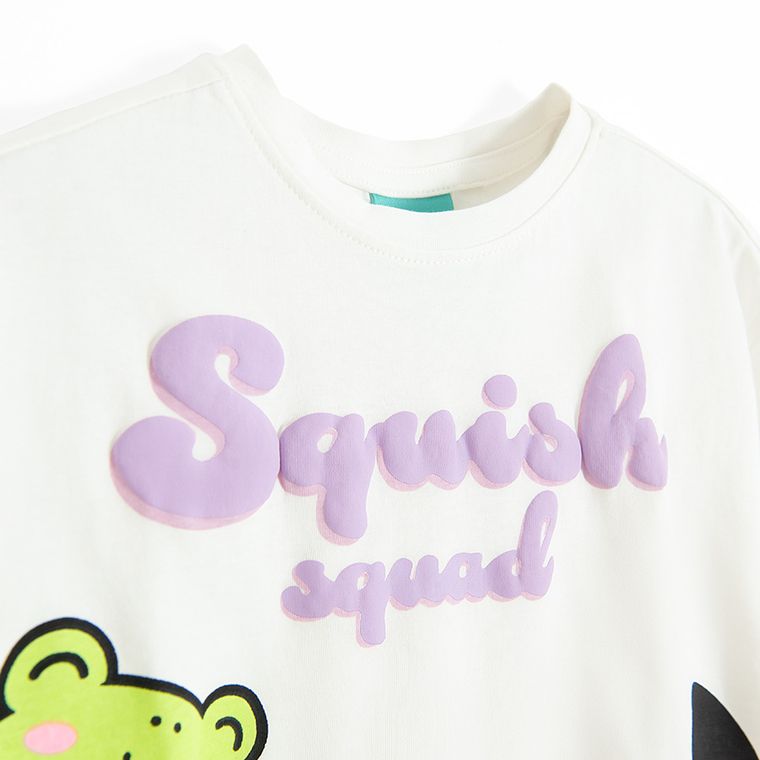 Cool Club, Tricou pentru fete, alb, imprimeu Squishmallows