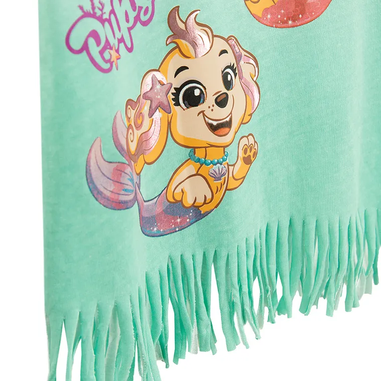 Cool Club, Tricou pentru fete, alb-turcoaz, imprimeu Paw Patrol