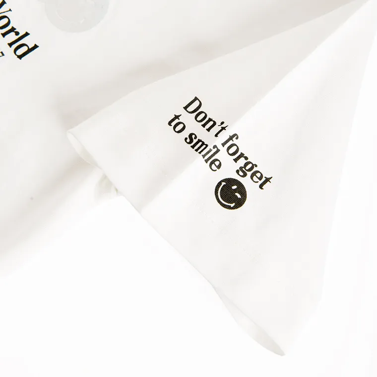 Cool Club, Tricou pentru fete, crop top, alb, imprimeu SmileWorld