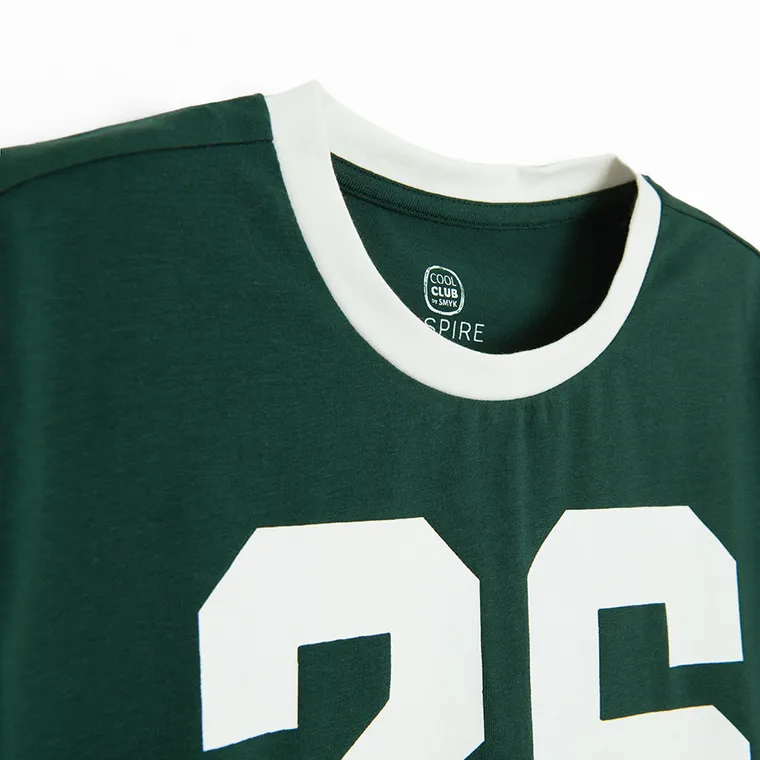 Cool Club, Tricou pentru fete, crop top, verde inchis