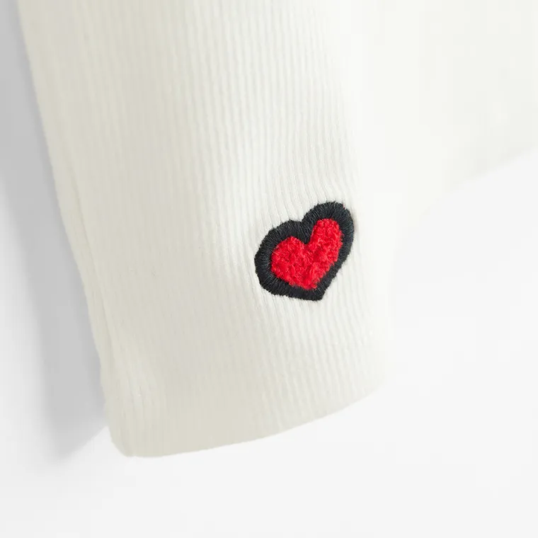 Cool Club, Tricou pentru fete, din tricot striat, alb, imprimeu Hello Kitty and Friends