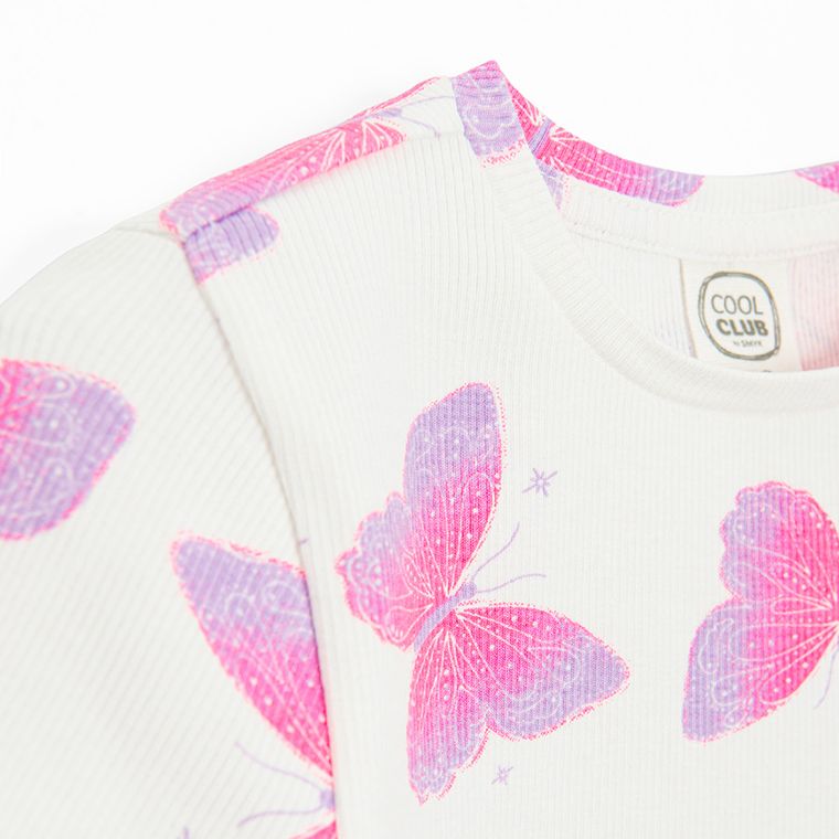 Cool Club, Tricou pentru fete, din tricot striat, mix, set, 2 buc.