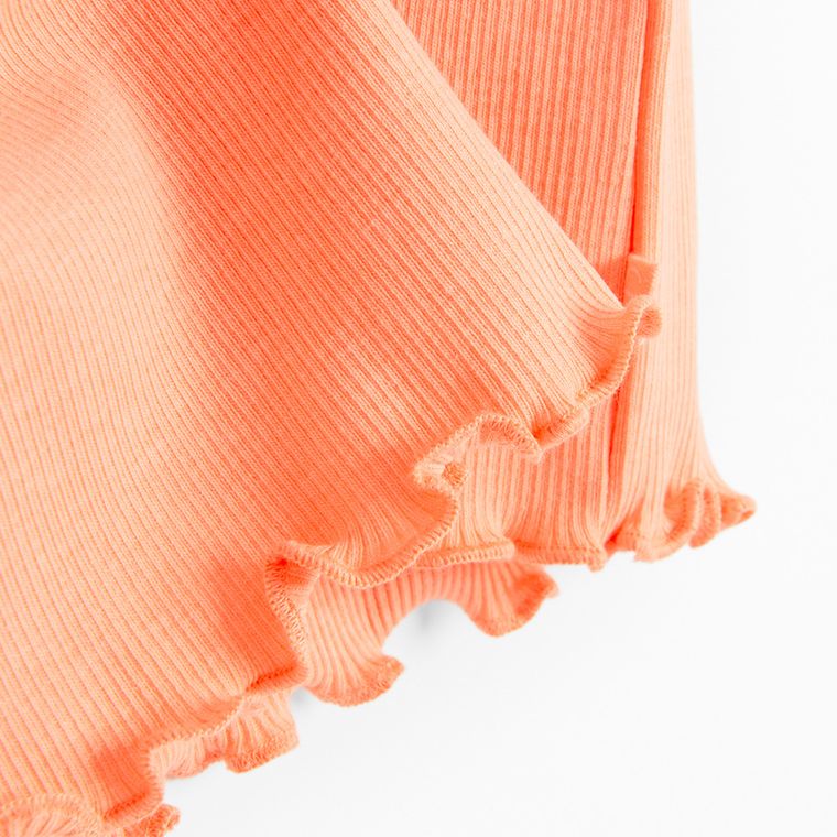 Cool Club, Tricou pentru fete, din tricot striat, portocaliu