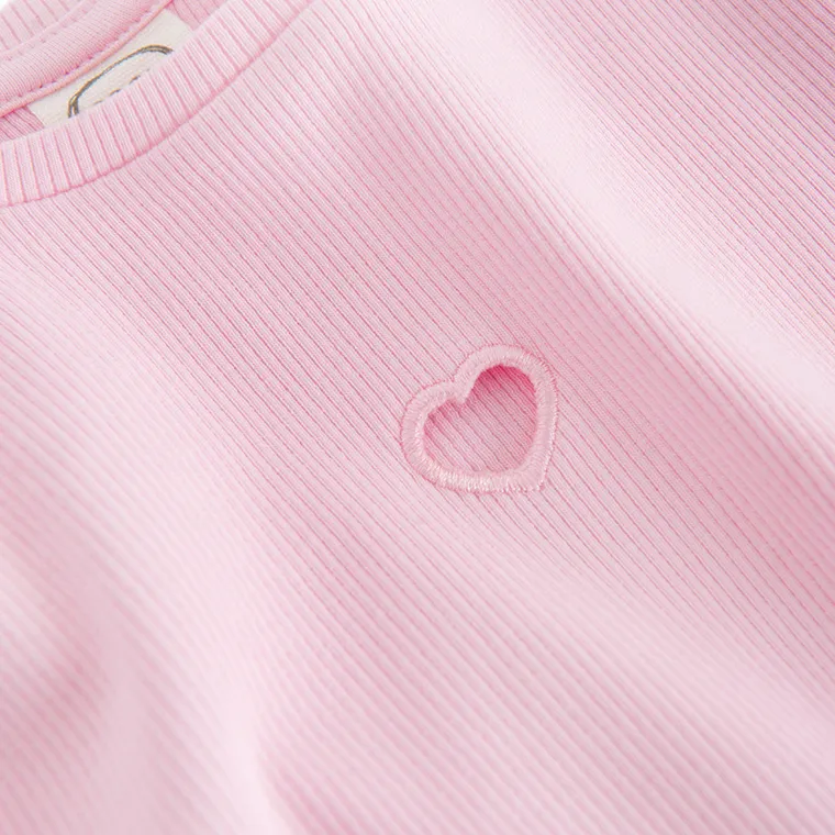 Cool Club, Tricou pentru fete, din tricot striat, roz