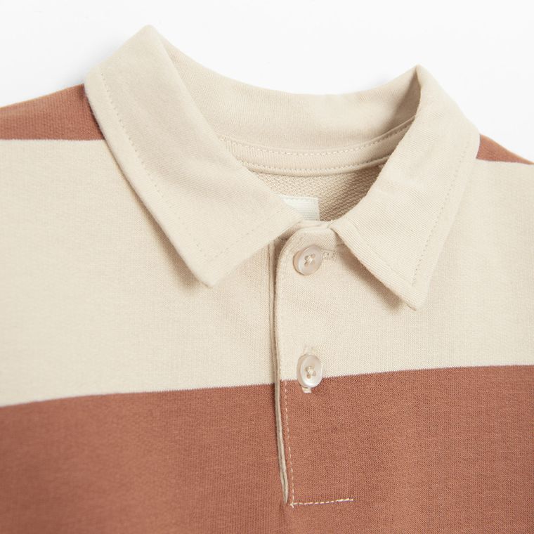 Cool Club, Tricou polo cu maneca lunga pentru baieti, maro
