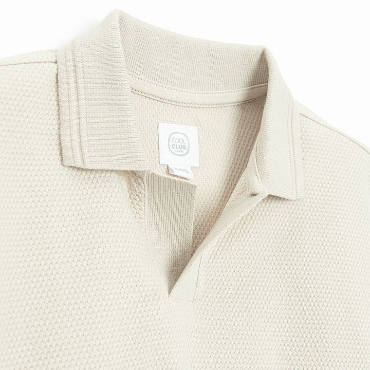 Cool Club, Tricou polo cu maneca scurta pentru baieti, bej