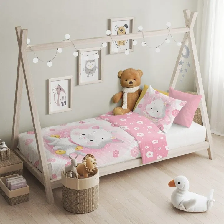 Cuddles, Pisica, set lenjerie de pat single, 100-135 cm