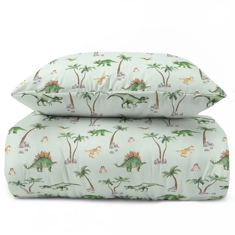 Dinozauri, set lenjerie de pat single, 160-200 cm