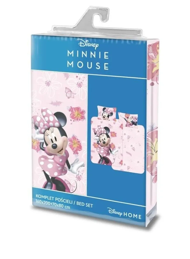 Disney, Minnie, set lenjerie de pat single, din bumbac, 160-200 cm