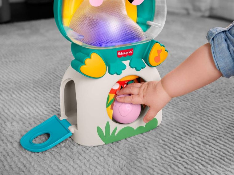 Fisher-Price, Light-Up & Roll Frog, jucarie interactiva cu bile