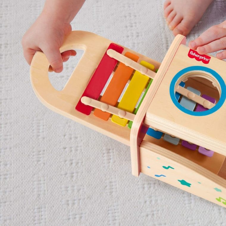 Fisher-Price, Xilofon din lemn cu ciocanel, jucarie pentru copii