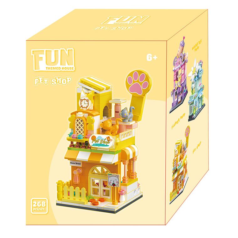 Fun, piese de asamblare, magazin de animale, 268 elemente