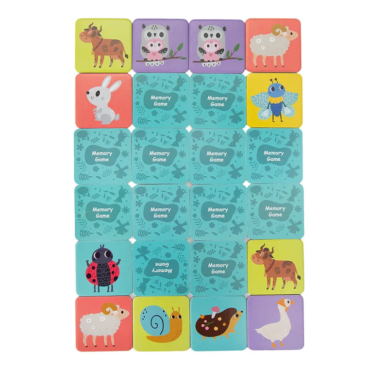 Funny Gamers, Animal, set 4 in 1, puzzle + memory + domino + cartonase, 124 elemente