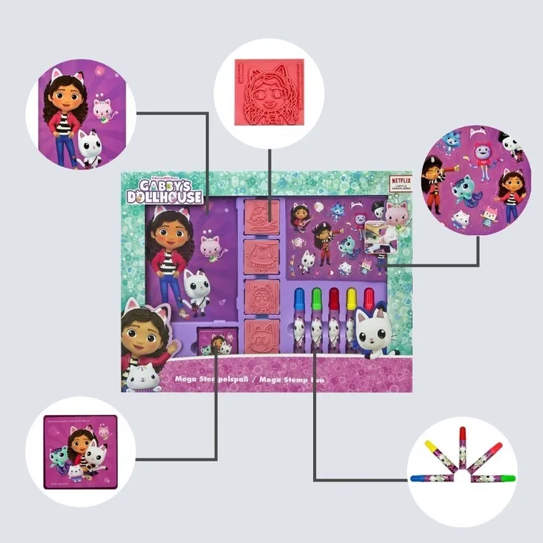 Gabby's Dollhouse, mega distractie cu stampile, set creativ