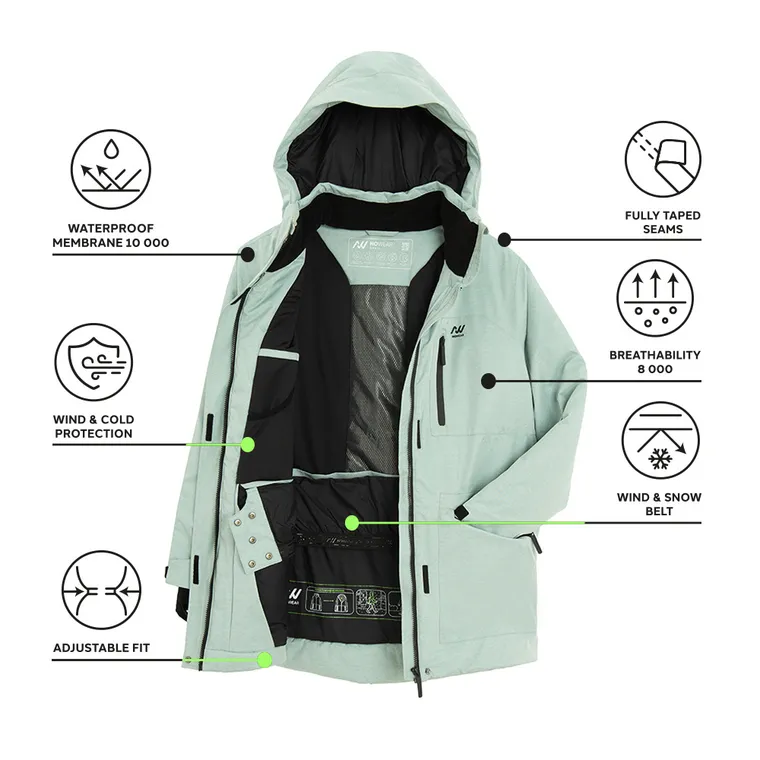 Geaca de schi impermeabila cu gluga si croiala oversize unisex NOWEAR