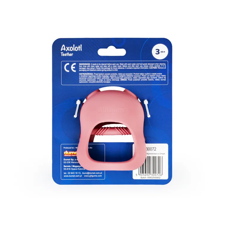 GiliGums, Axolotl, jucarie dentitie din silicon, roz